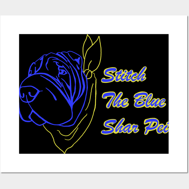 Stitch The Blue Shar Pei Wall Art by Stitch's Puppy Games